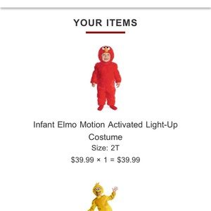Toddler Elmo Costume 2T